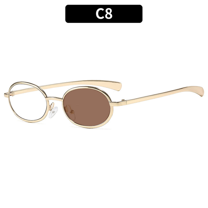 Luxurious Retro Oval Frame Sunglasses