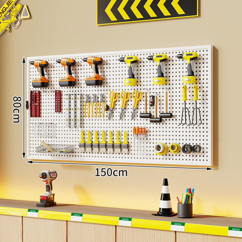 Large Rectangle Wall-Mounted Perforated Metal Pegboard Tool Storage Panel