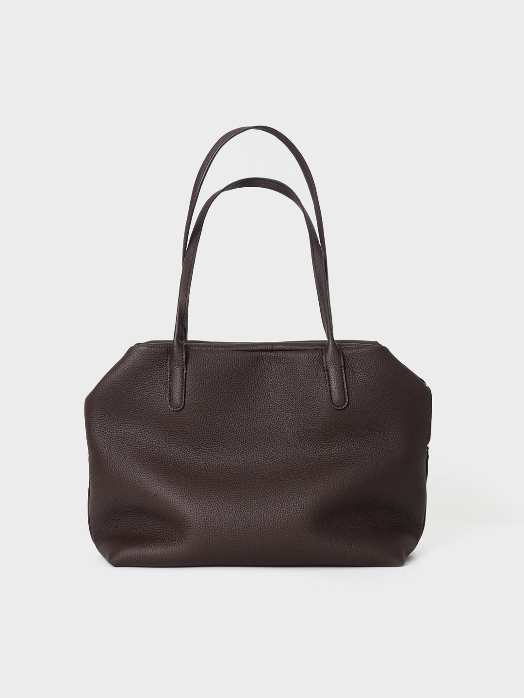 Pebbled Leather City Tote with Extended Shoulder Handles