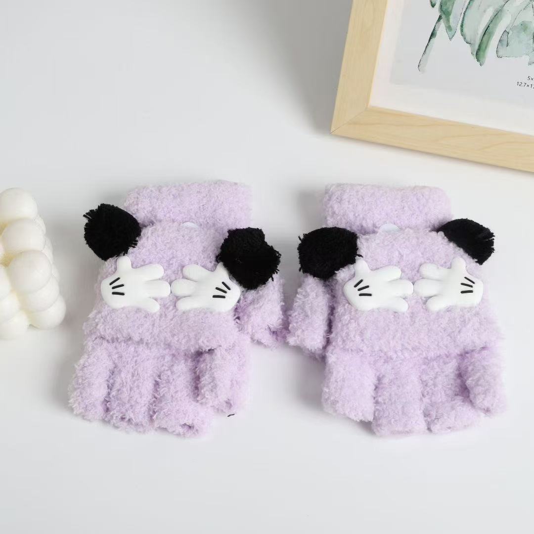 Cute Panda-Themed Fingerless Gloves Stornfield