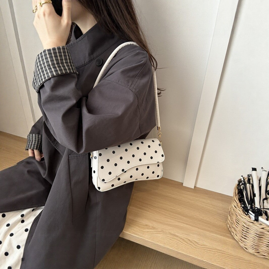 Structured Polka Dot Crossbody Handbag