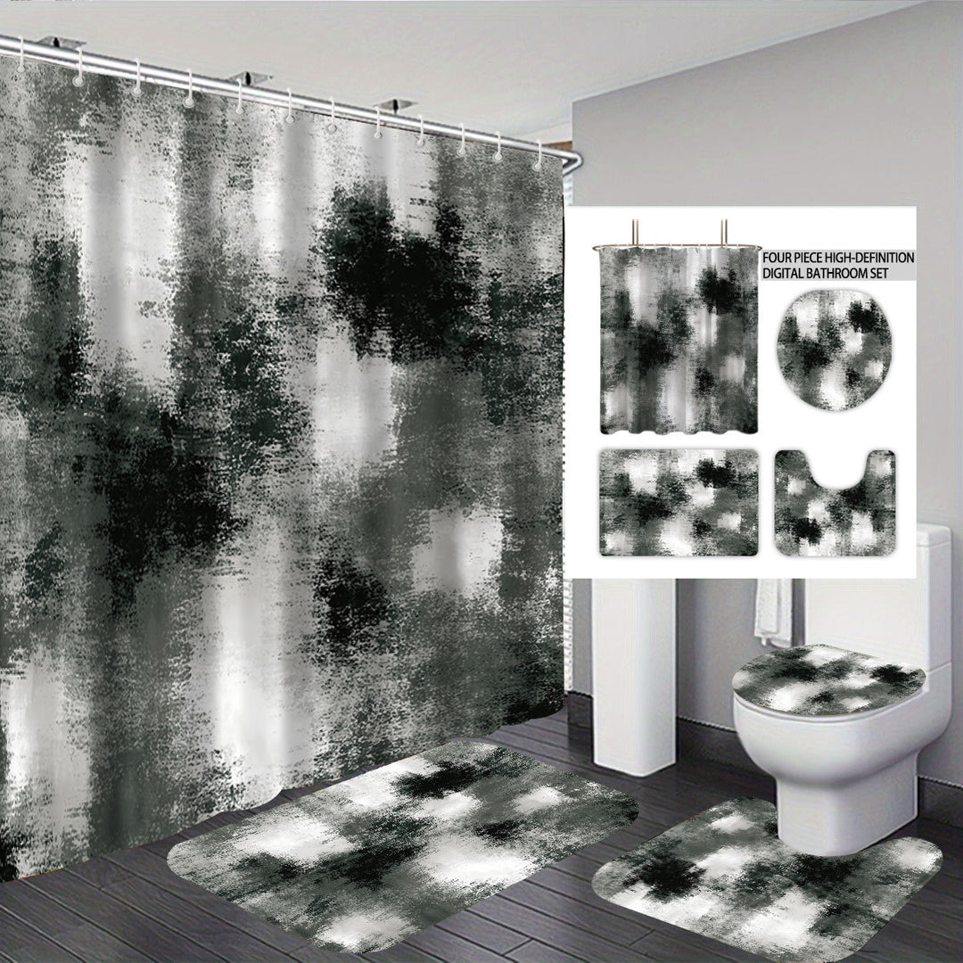 Abstract Design Four-Piece Digital Bathroom Set Stornfield