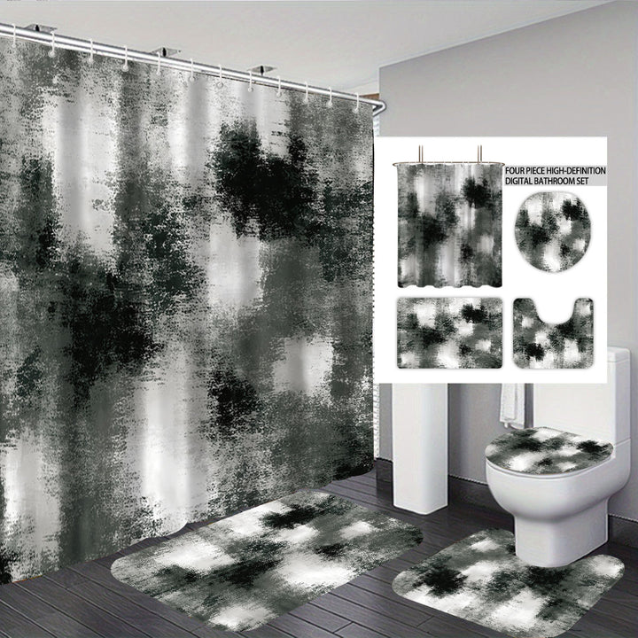 Abstract Design Four-Piece Digital Bathroom Set Stornfield