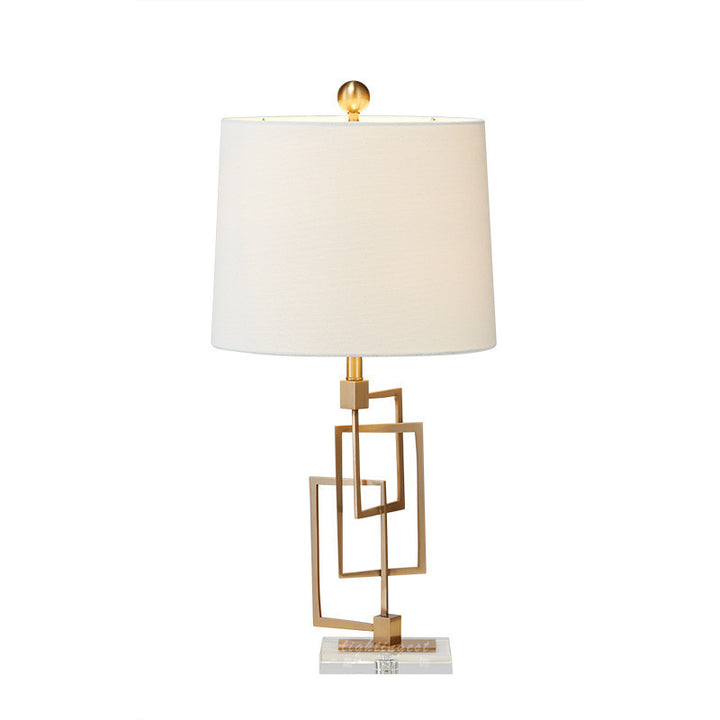 Geometric Table Lamp with Luxe Metal Base