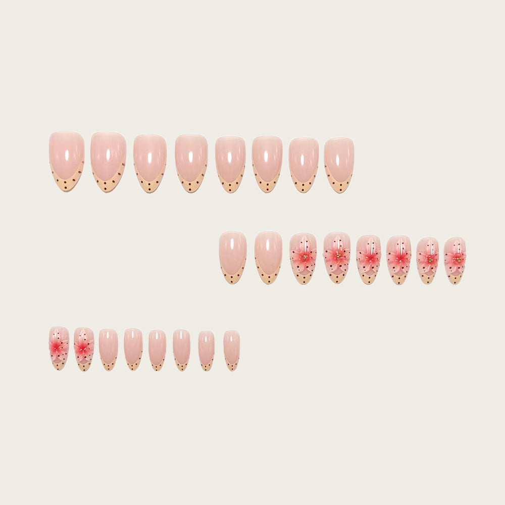 Artificial nails with floral design and elegant accents Stornfield