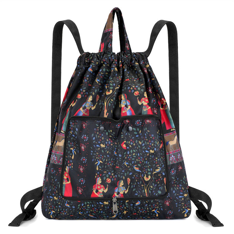 Lightweight Floral Drawstring Backpack Stornfield