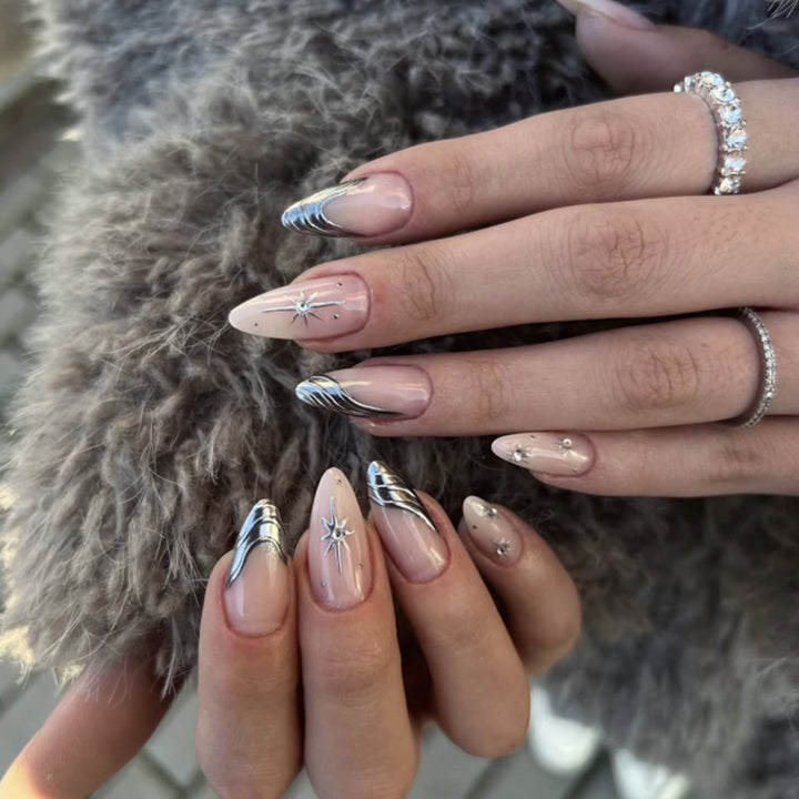 Artistic nail extensions with delicate designs Stornfield