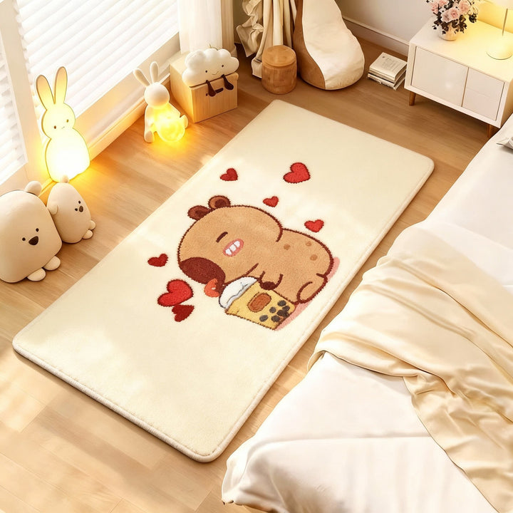 Plush Cartoon Animal-Themed Area Rug