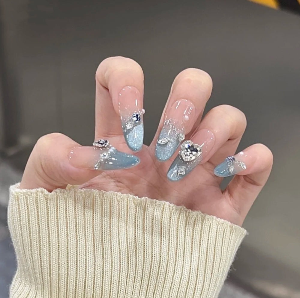Artificial nails with modern glitter design Stornfield