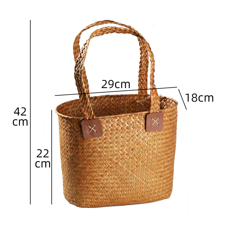 Handwoven Natural Wicker Shopping Basket Stornfield