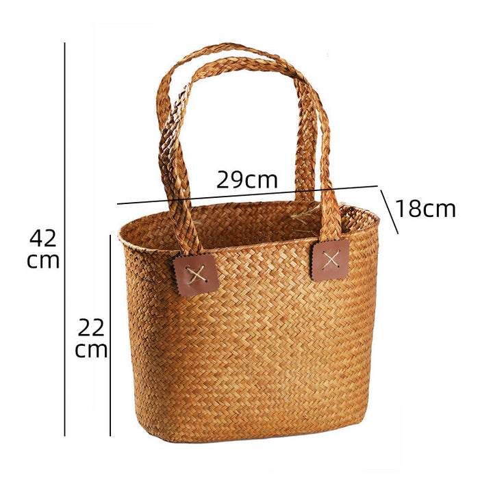 Handwoven Natural Wicker Shopping Basket Stornfield