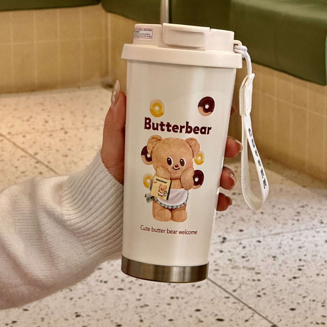 Women Insulated Drinking Bottle with Practical Carrying Handle and Cute Animal Design Stornfield