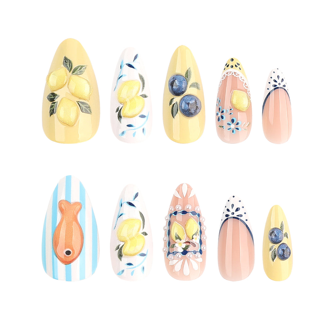 Artistic Nail Extensions with Fruity Designs Stornfield