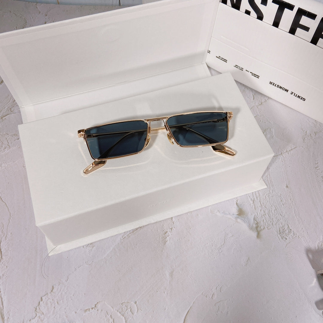 Fashionable sunglasses with rectangular metal frame Stornfield