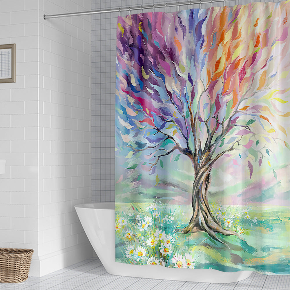 Artistic Tree Design Shower Curtain Stornfield