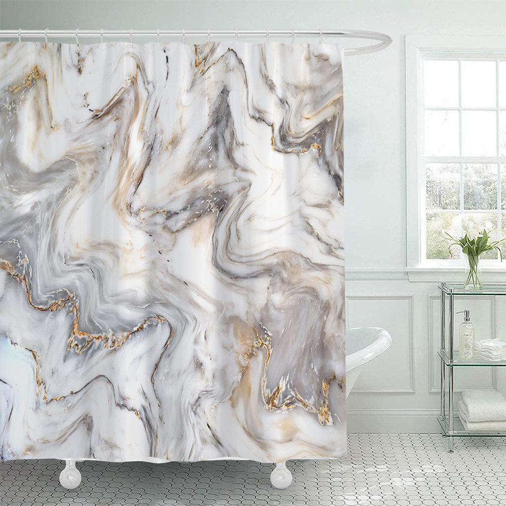 Elegant Marble-Patterned Shower Curtain Stornfield