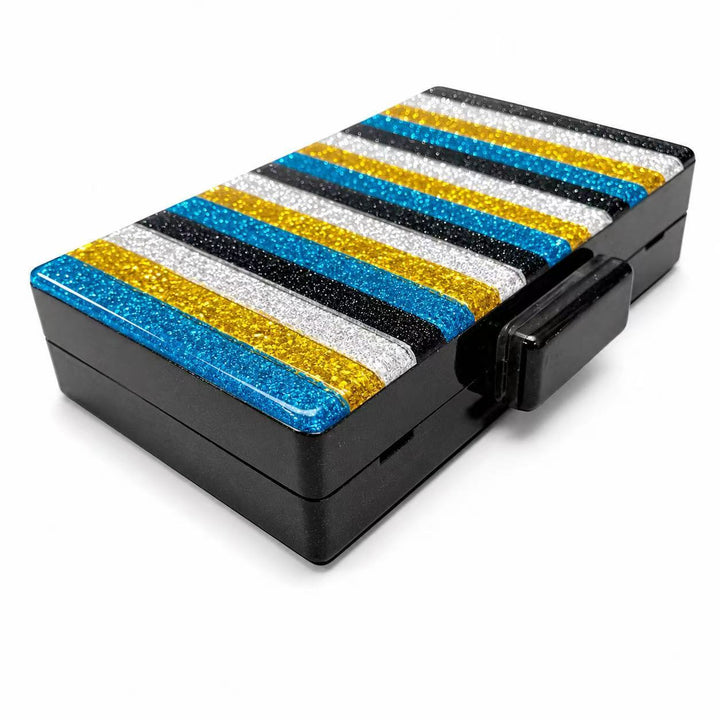 Glittery Striped Evening Clutch