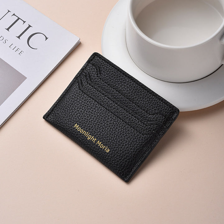 Textured Leather RFID Blocking Cardholder