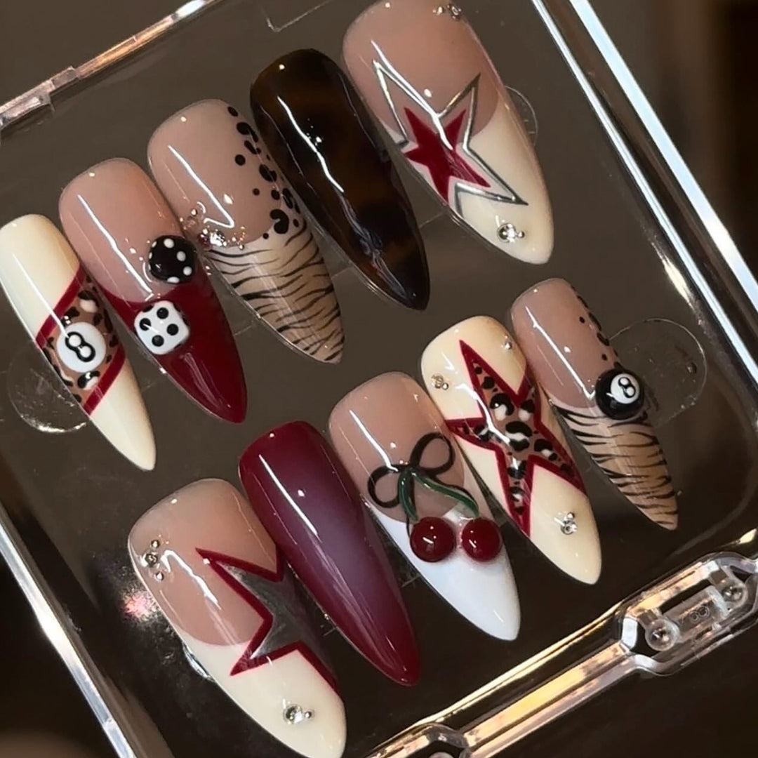 Artistic Stiletto Press-On Nails with Unique Designs Stornfield