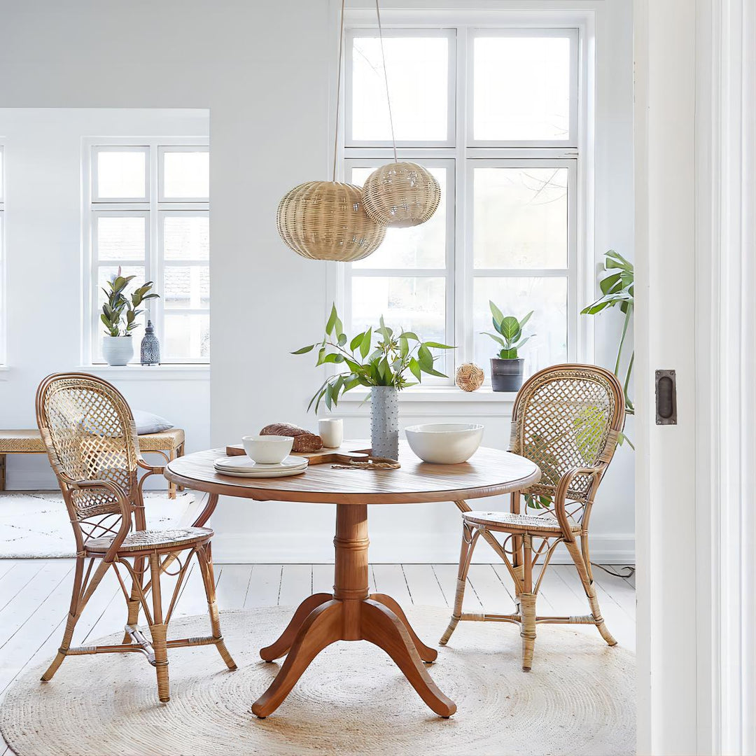 Stylish pendant lamp made from handwoven natural material Stornfield