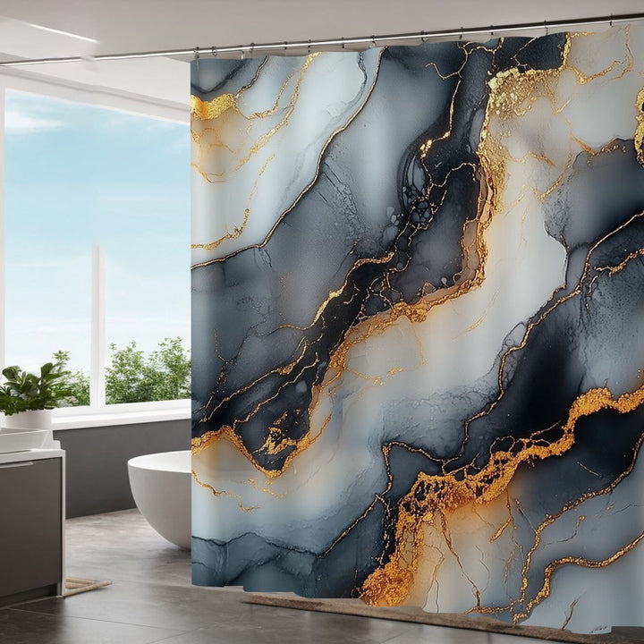 Marble Pattern Waterproof Shower Curtain Stornfield