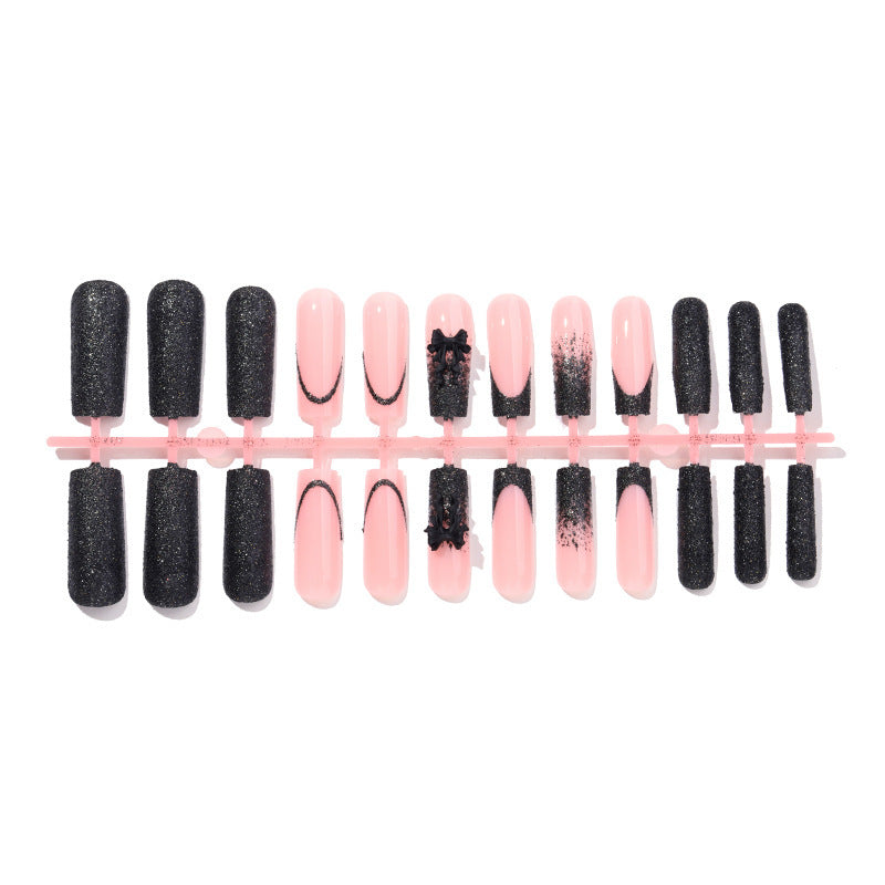 Acrylic nail set with stylish glitter and ombre elements Stornfield