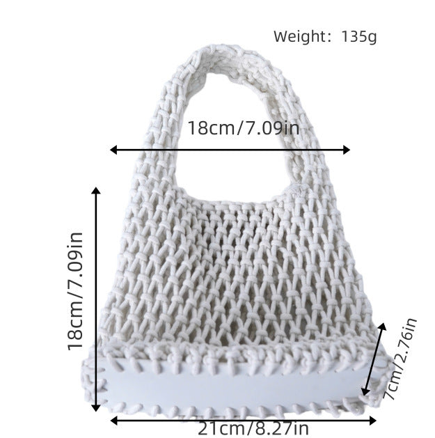 Macrame Tote Bag with Modern Design Stornfield
