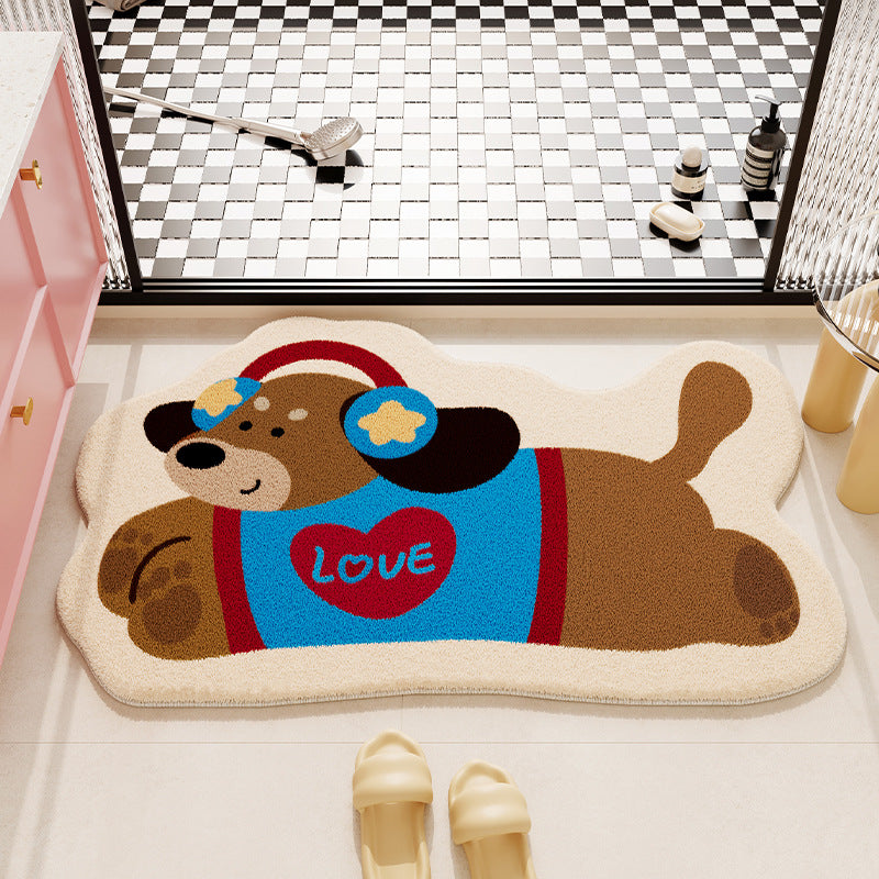 Panda-Themed Plush Bath Mat for Bathroom