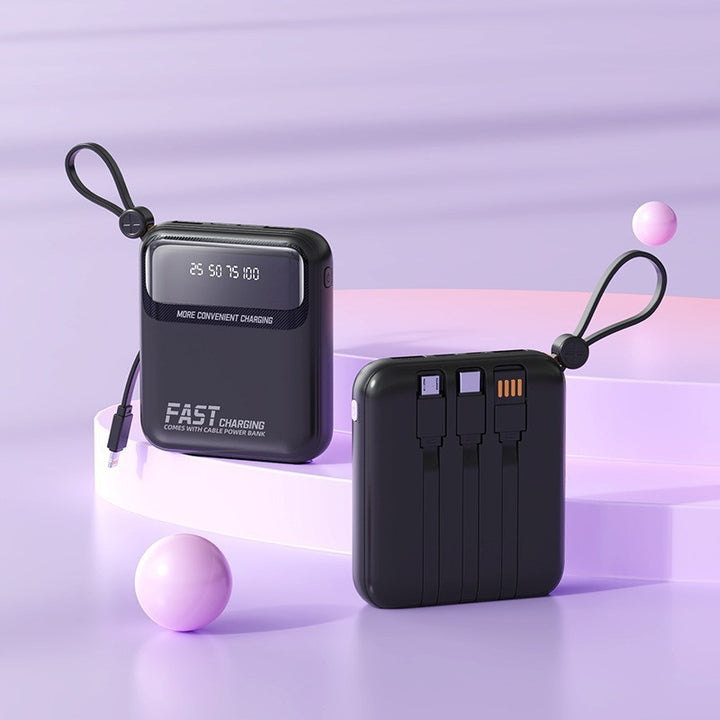 Portable power bank with integrated cables and multifunctional charging port Stornfield