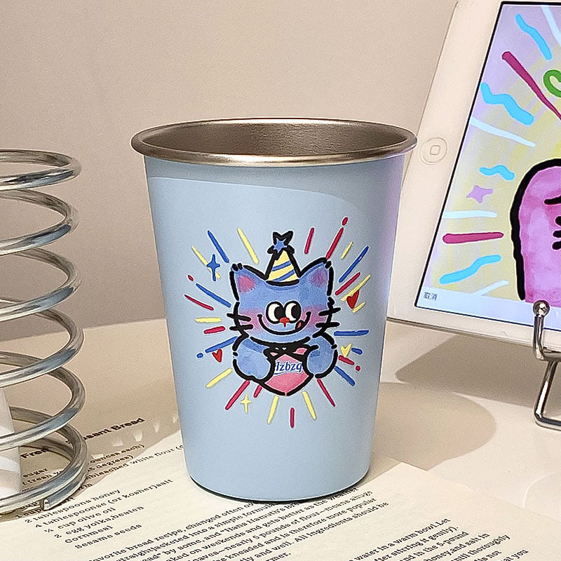 Drink cup with cheerful cat design Stornfield
