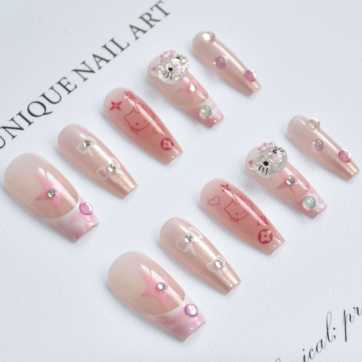 Whimsical Cartoon-Themed Press-On Nail Art Stornfield