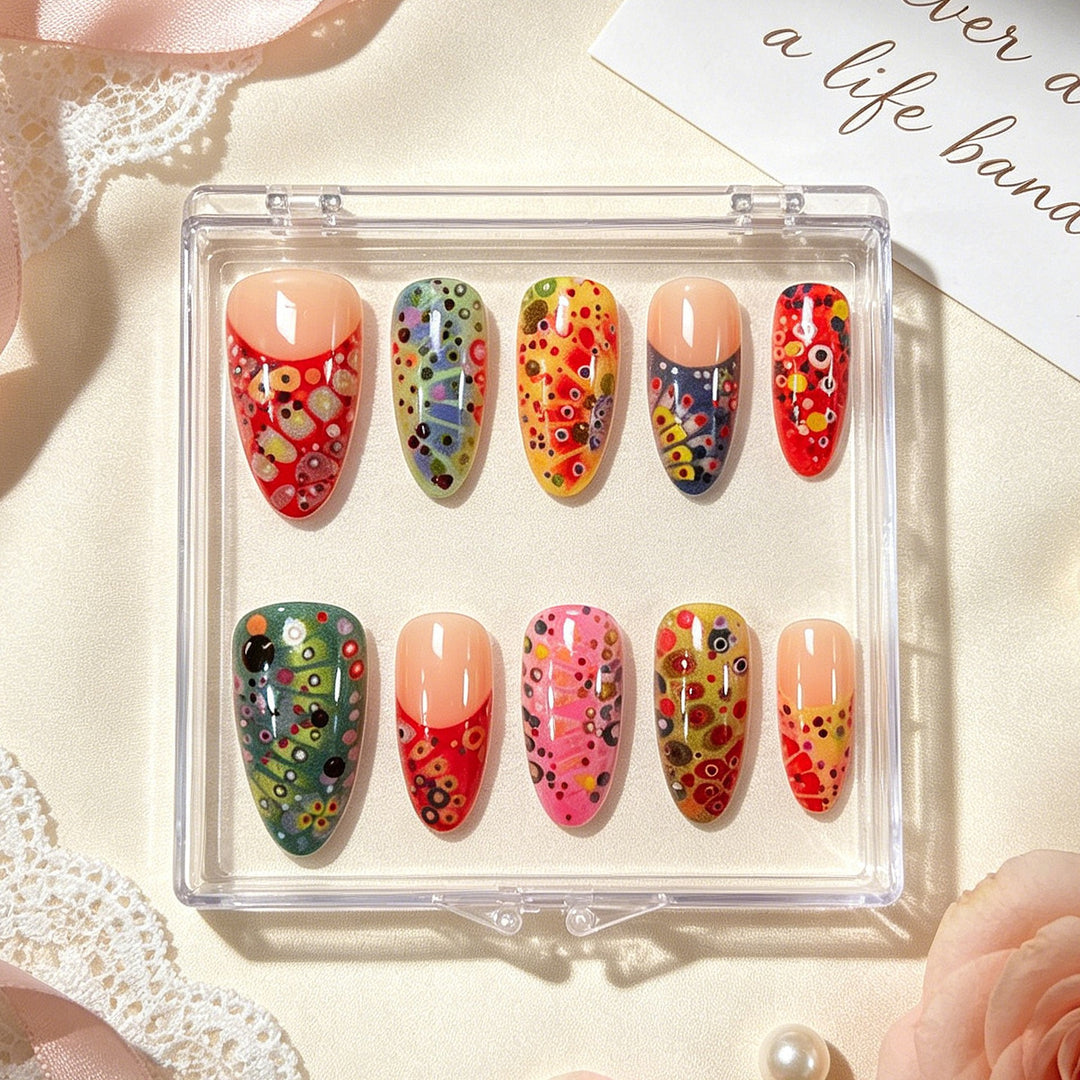 Artistic Colorful Decorative Press-On Nails