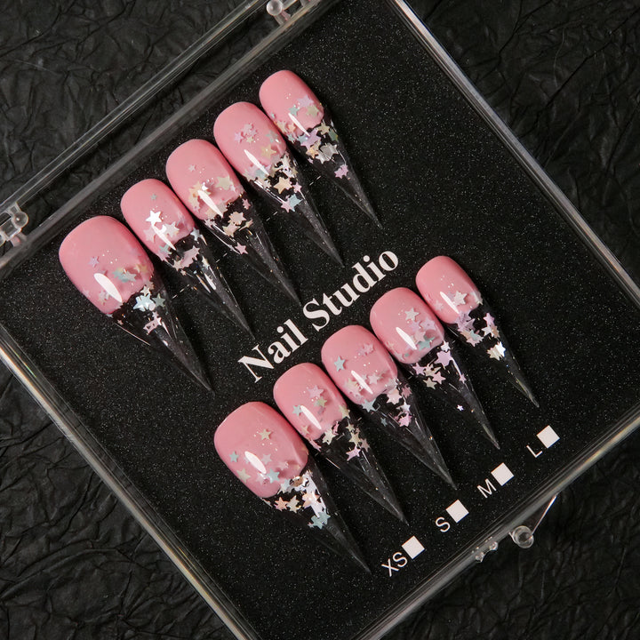 Starry Glamour Stiletto Press-On Nails