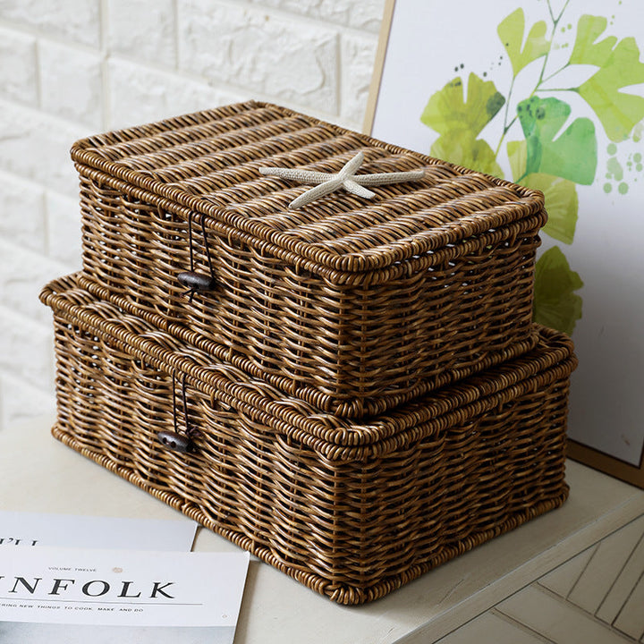 Handcrafted Natural Wicker Storage Chest Stornfield