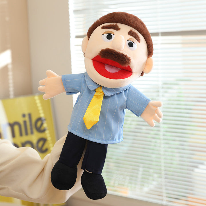 Hand Puppet Plush Boy Character with Movable Mouth and Soft Fabric Body Stornfield