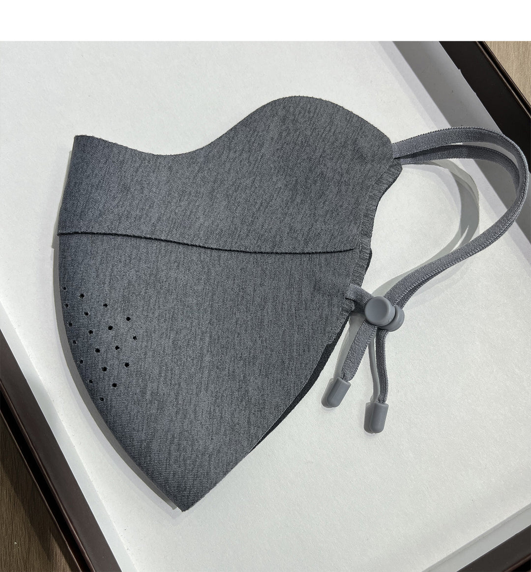Contoured Reusable Breathable Fabric Face Mask with Adjustable Toggle Ear Loops and Micro Vent Perforations Stornfield