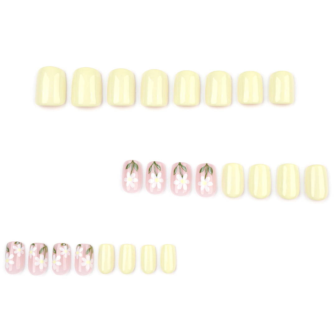 Artful nail extensions with elegant flower design Stornfield
