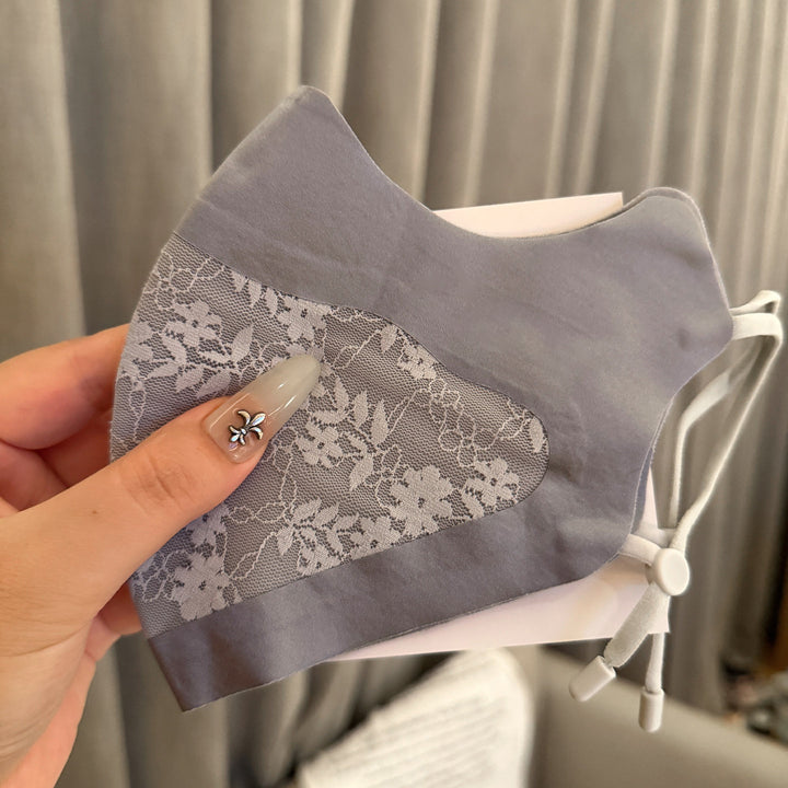Lace-Panel Breathable Reusable Face Mask with Adjustable Ear Loops Stornfield