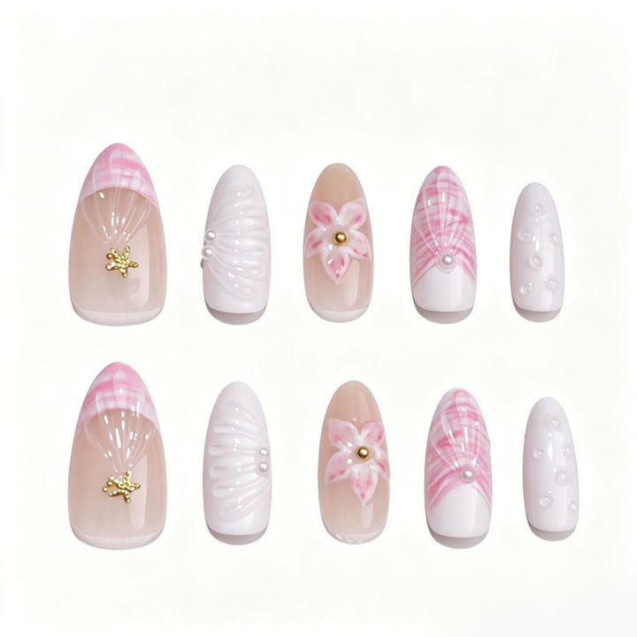 Decorative Floral Press-On Nail Art Set