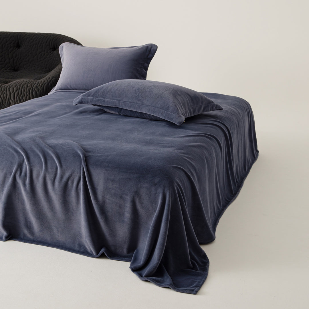 Velvet-Feel Brushed Microfiber Sheet Set with Drapey Flat Sheet & Matching Pillowcases
