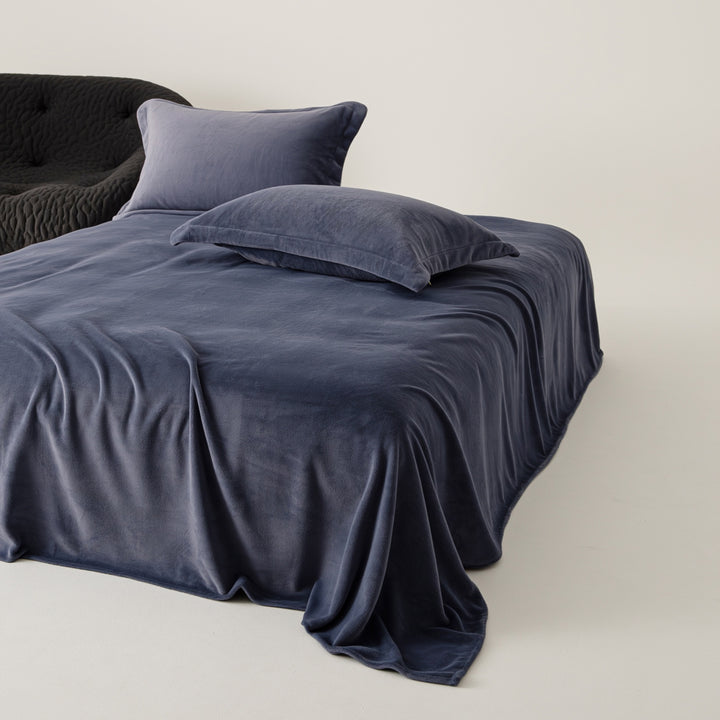 Velvet-Feel Brushed Microfiber Sheet Set with Drapey Flat Sheet & Matching Pillowcases