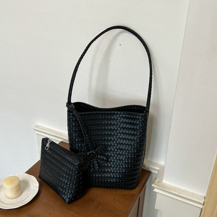 Woven Leather Elegance Tote