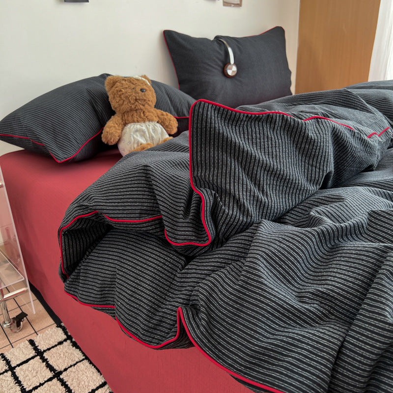 Striped Soft Duvet Cover Set