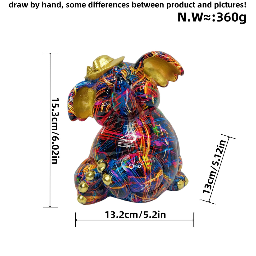 Artistic elephant figure with football motif Stornfield