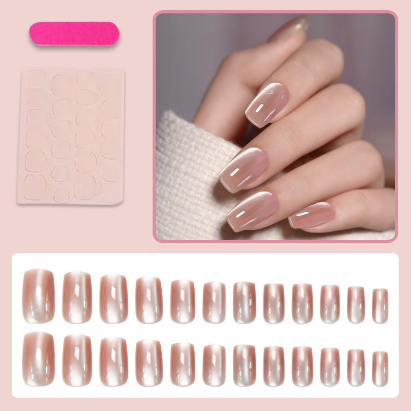 Artificial nail set with glamorous black glitter accents Stornfield
