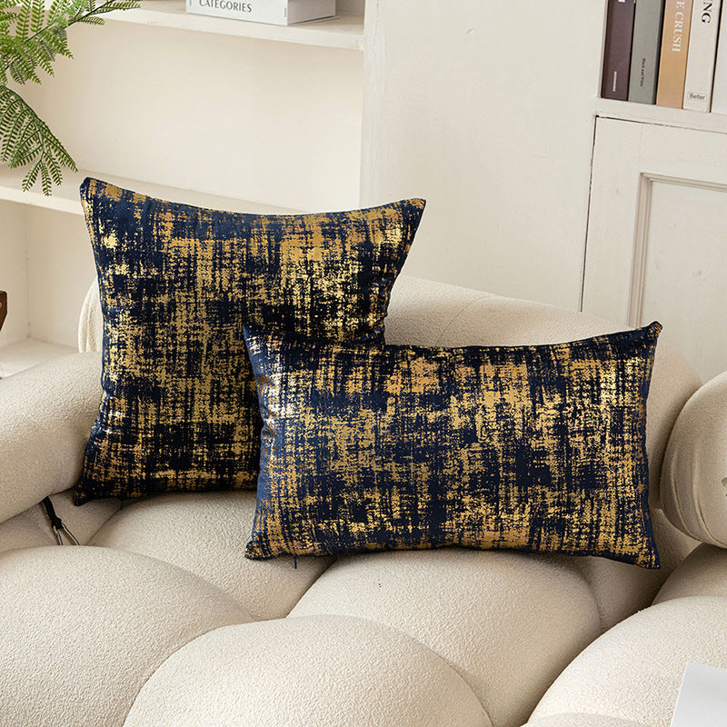 Metallic Abstract Jacquard Throw Pillow Cover Set with Hidden Zipper