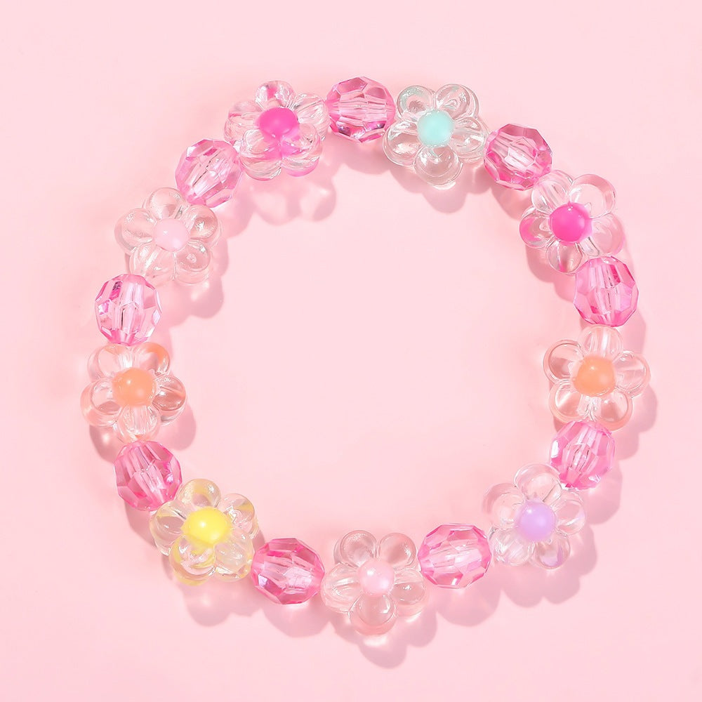 Friendship bracelet with colorful flower motifs Stornfield