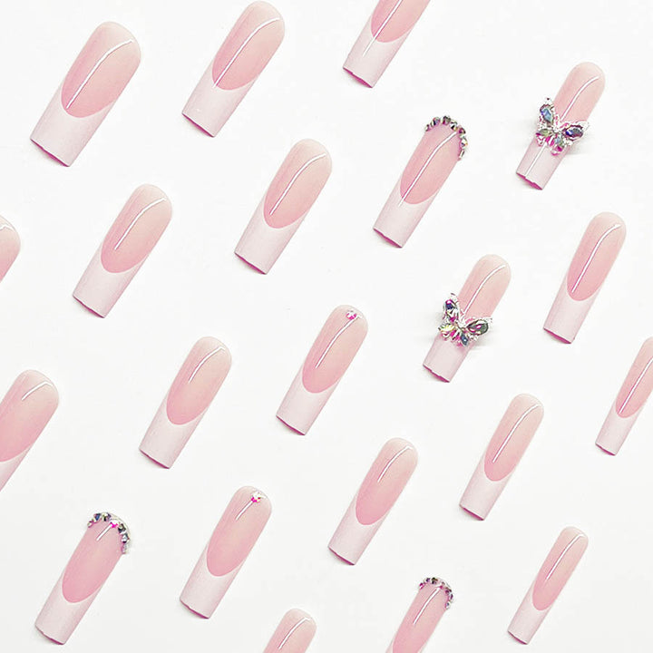 Elegant Butterfly-Embellished Nail Extensions Stornfield