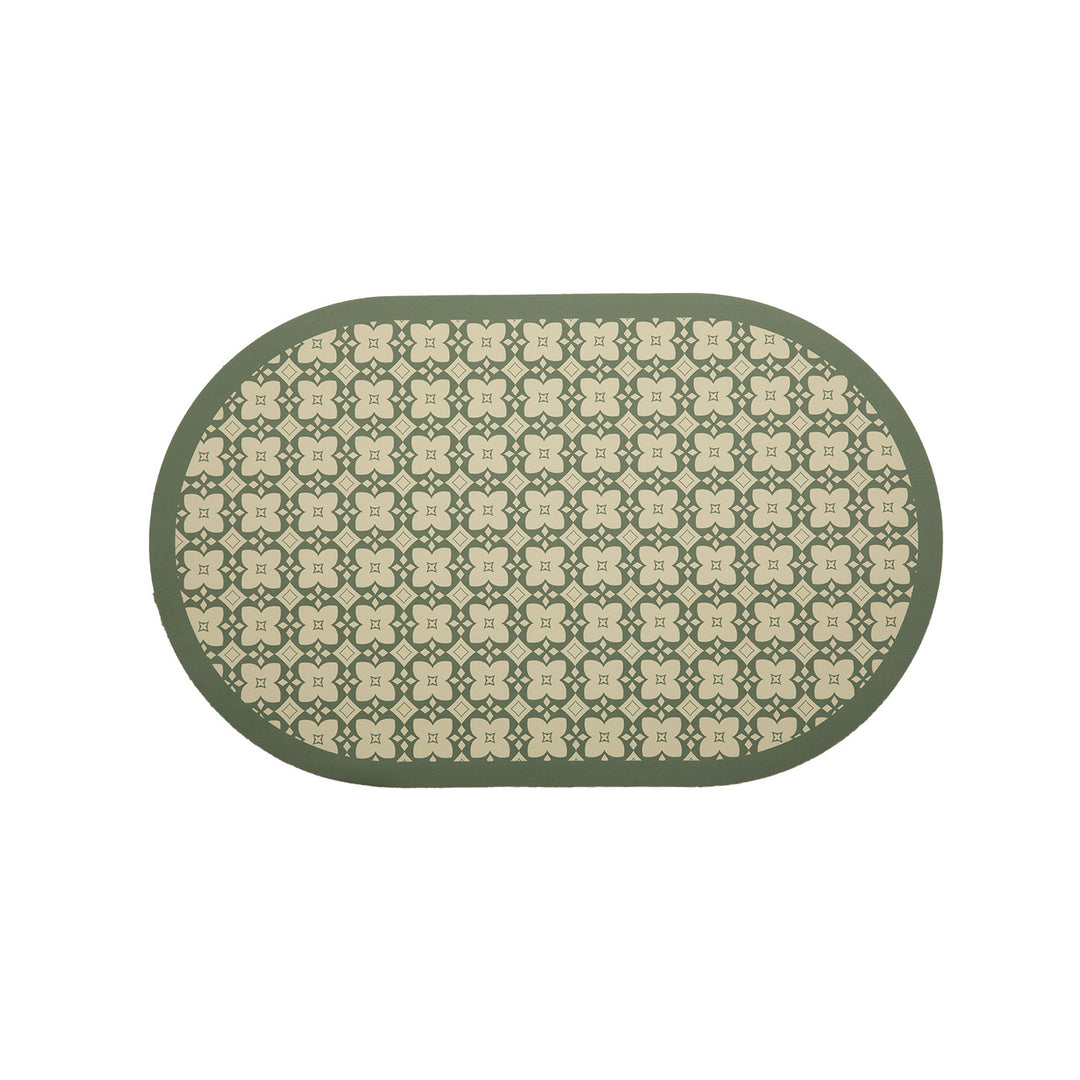 Oval wipeable placemat with embossed tulip pattern and non-slip underside Stornfield
