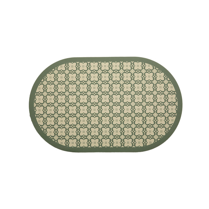 Oval wipeable placemat with embossed tulip pattern and non-slip underside Stornfield